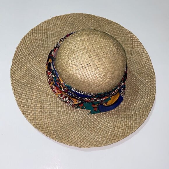 VTG Handmade Summer Straw Happy Cappeers By The Field Company Los Angeles CA Hat main image 10